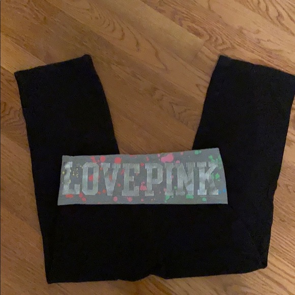 VS Love Pink Black Crop Yoga Pants XS - Picture 3 of 5